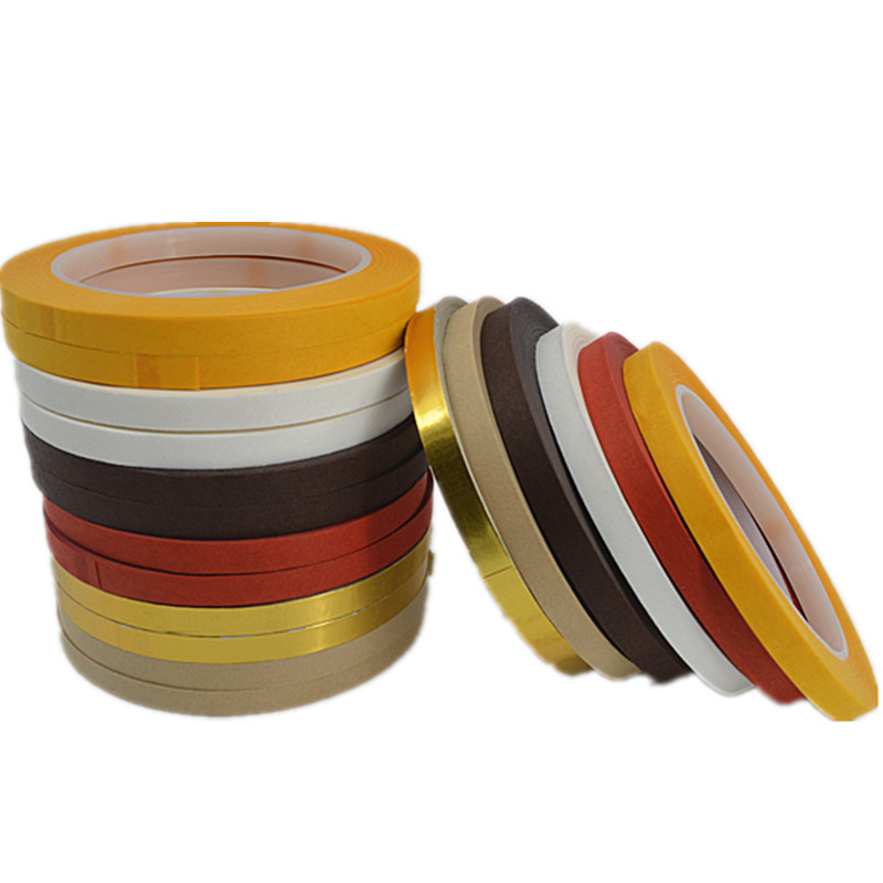 新品书画裱画材料7mm50米咖啡局条装裱机器带胶膜距条包边条绫子