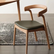 北欧实木软包餐椅现代简约创意酒店休闲餐椅家用舒适靠背书桌椅