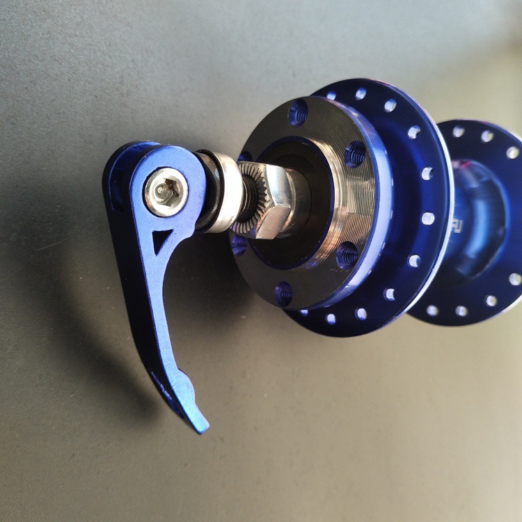 山地自行车培林花鼓 铝合金碟刹前后 36孔旋式碟刹轴皮蓝色