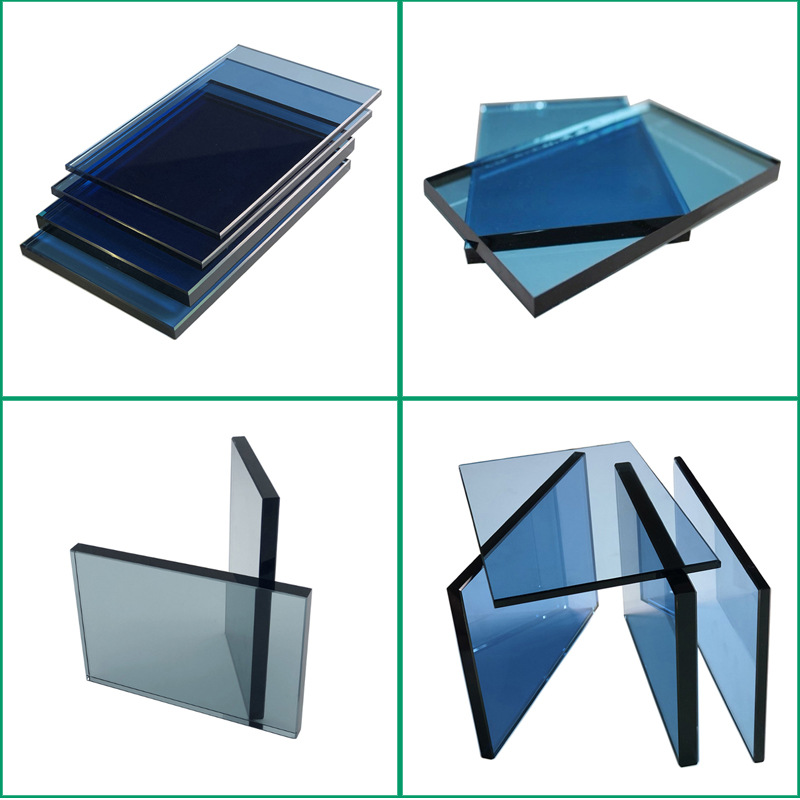 源头厂家定制 蓝色钢化玻璃 钢化福特蓝玻璃 幕墙钢化玻璃加工
