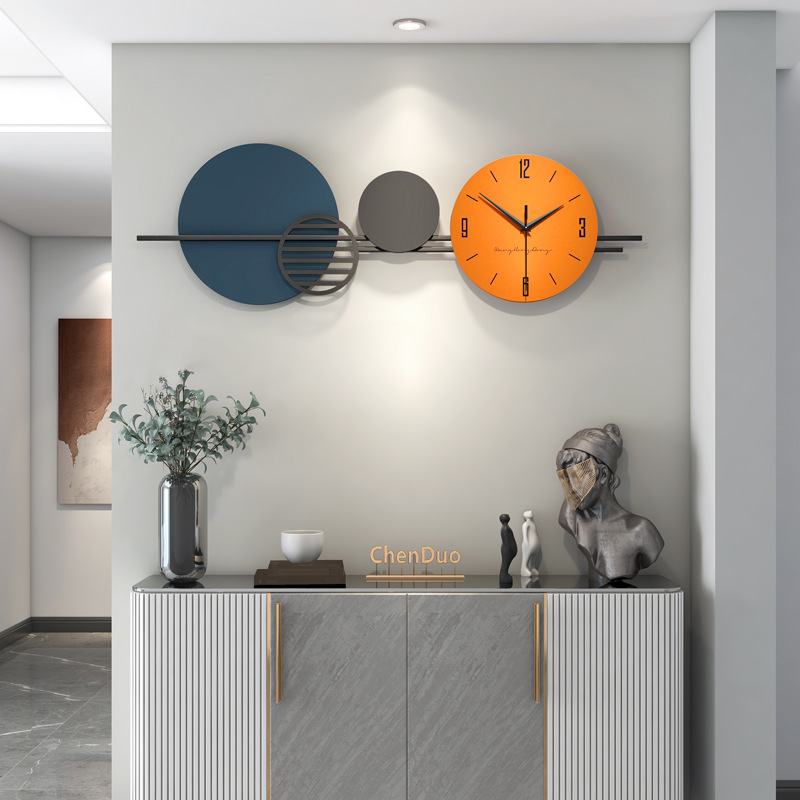 wall clock light luxury living room home clock modern simple and fashionable clock personality creative wall hanging 2023 internet-famous decoration