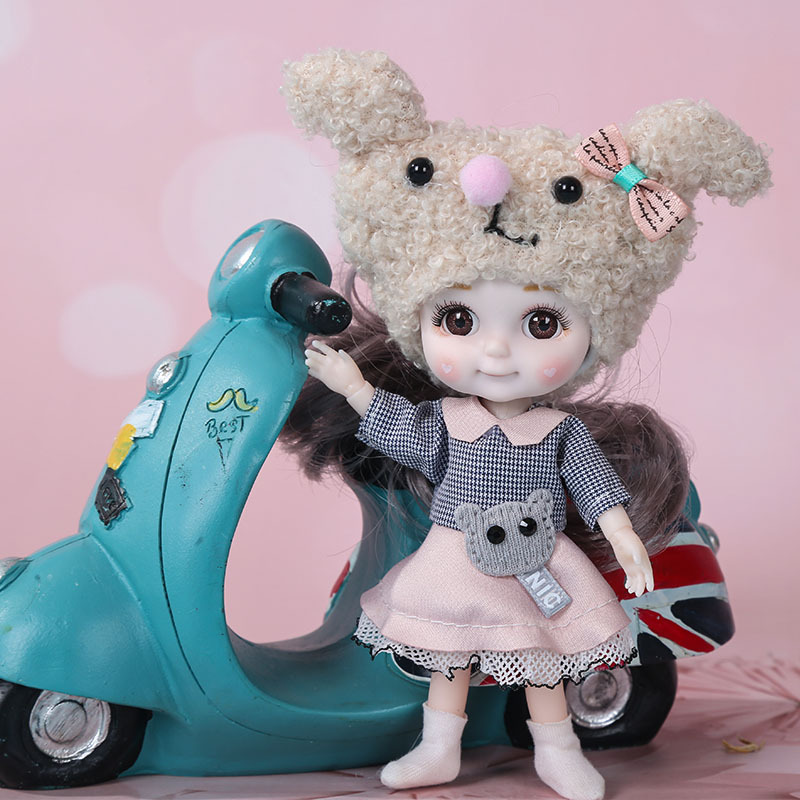 迪美13.5cm换装bjd洋娃娃十二生肖可爱风迷你手掌娃娃汽车摆件