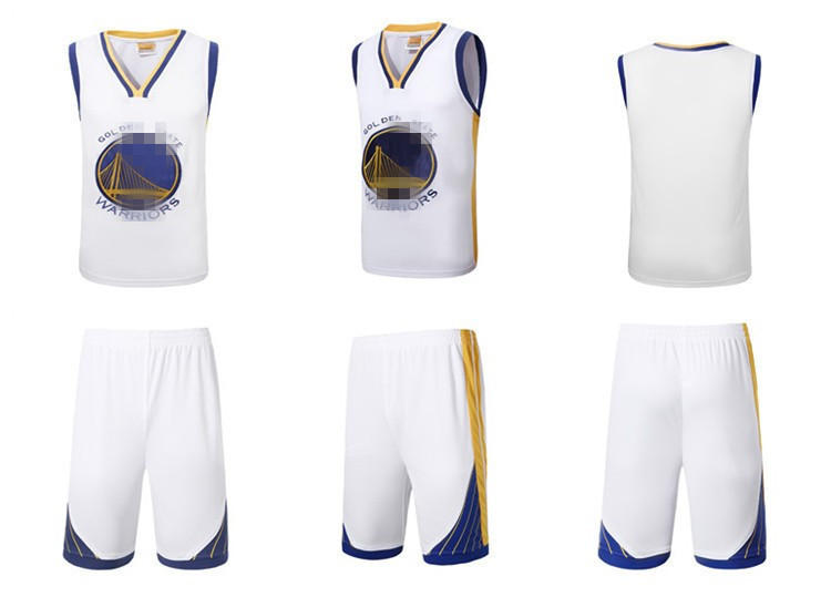 勇士队球衣刺绣套装篮球服印号比赛训练服diy无袖套装速卖通批发