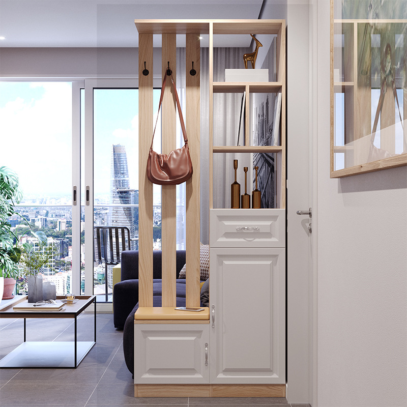 进玄关柜客厅隔断柜窄入户屏风间厅带凳鞋柜一体现代简约隔厅柜
