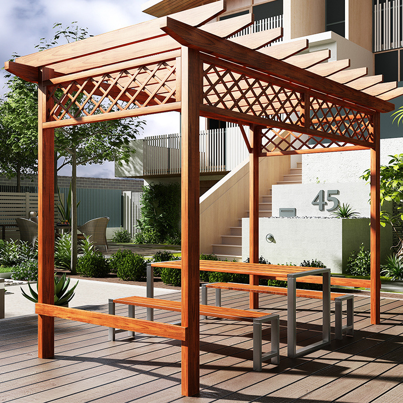 葡萄架庭院防腐木户外凉亭架子组装室外爬藤架简易长廊实木遮阳棚