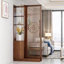 新中式屏风隔断客厅玄关柜木质装饰架入户一体镂空轻奢卧室装饰柜