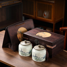 陶瓷茶叶罐礼盒高档复古木盒龙井普洱红茶绿茶白茶仿古陶瓷罐批发