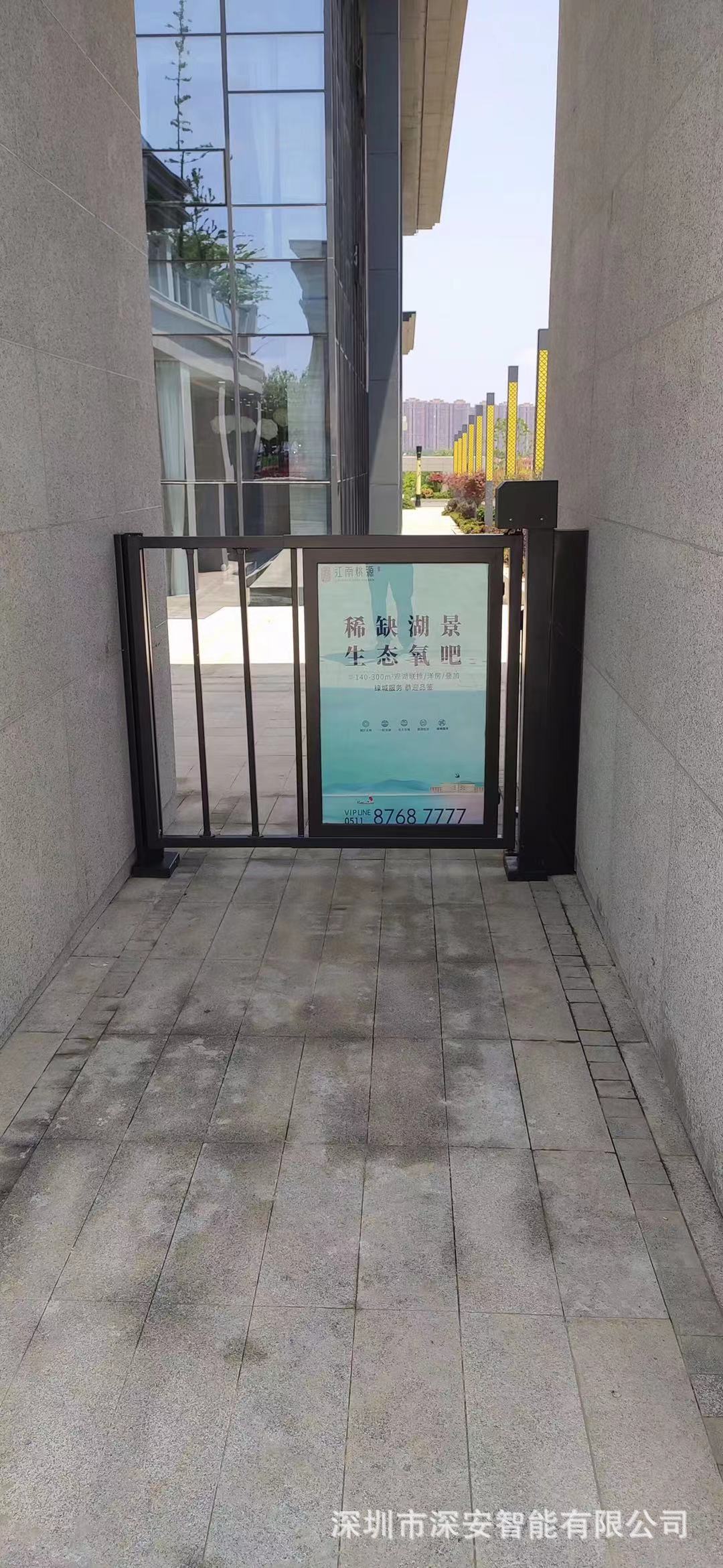 小区门禁广告门 社区人行通道闸平移门 智能自动门禁系统刷卡开门