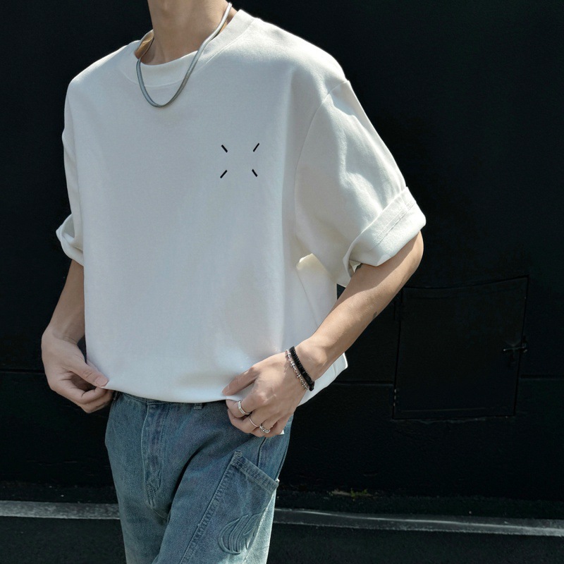 主推 马吉拉刺绣情侣短袖t恤重磅基础百搭半袖上衣h951 p28 控38