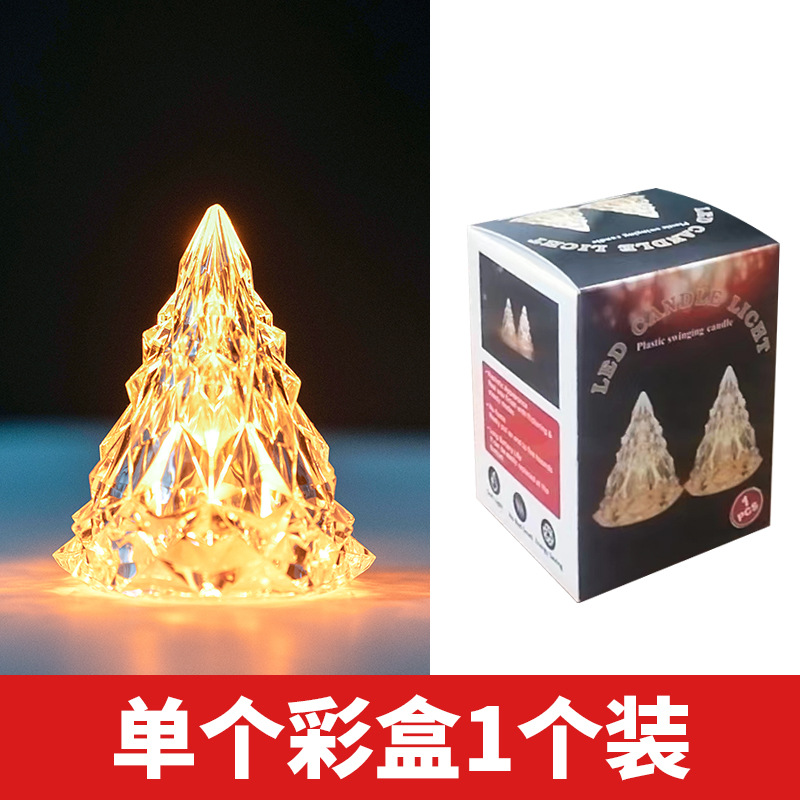 Wholesale Christmas Decorations Diamond Crystal Ambience Light Restaurant Decoration Acrylic Led Christmas Tree Night Light