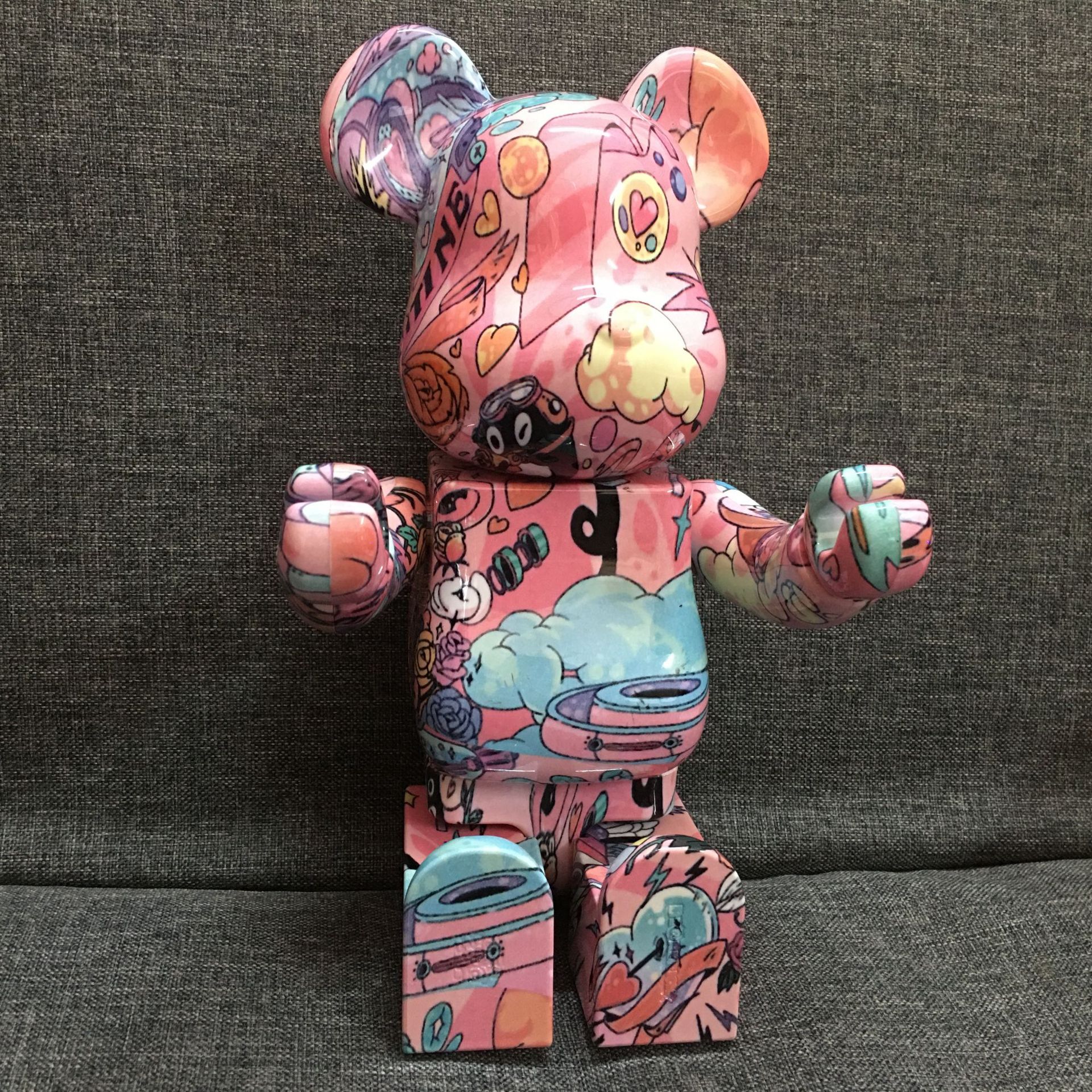 bearbrick情人节摆件暴力熊公仔积木熊关节响送女友男友彩盒400%