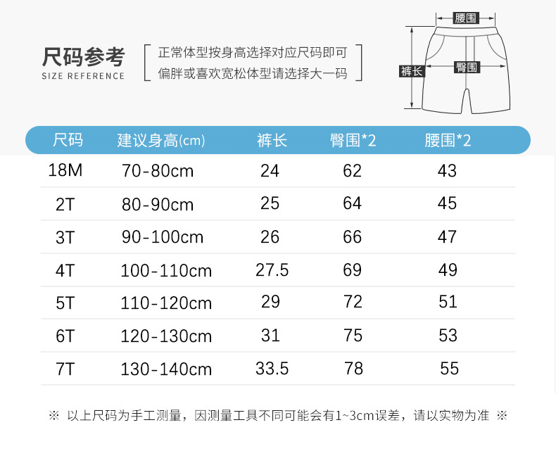 中美童装尺码对照表图片