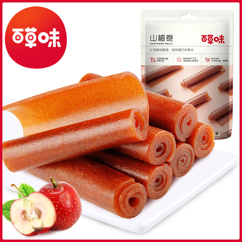 百草味山楂卷120g箱规60包装零食果脯蜜饯儿童小吃-阿里巴巴