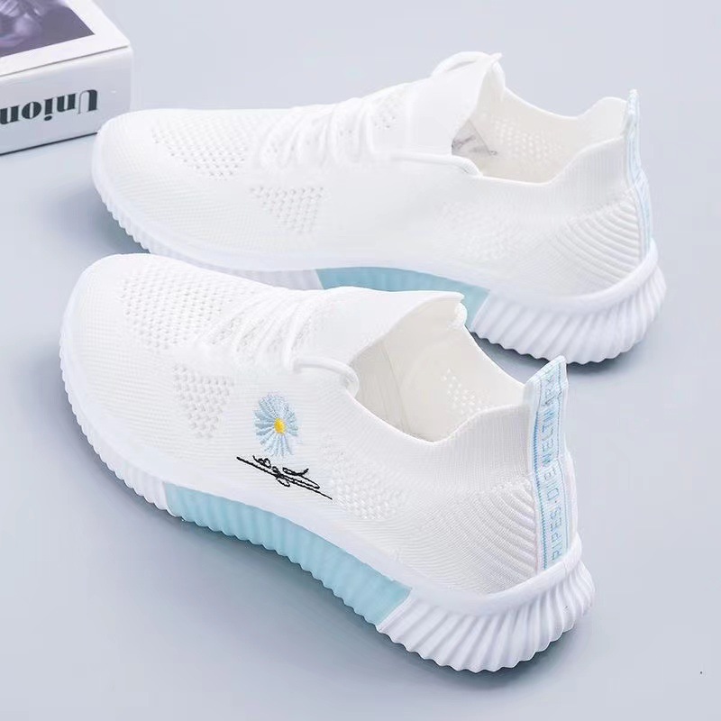 Breathable and Comfortable Soft Bottom Soft Surface Flyknit Women's Non-Slip Shoes Manufacturers One Piece Dropshipping Worry-Free