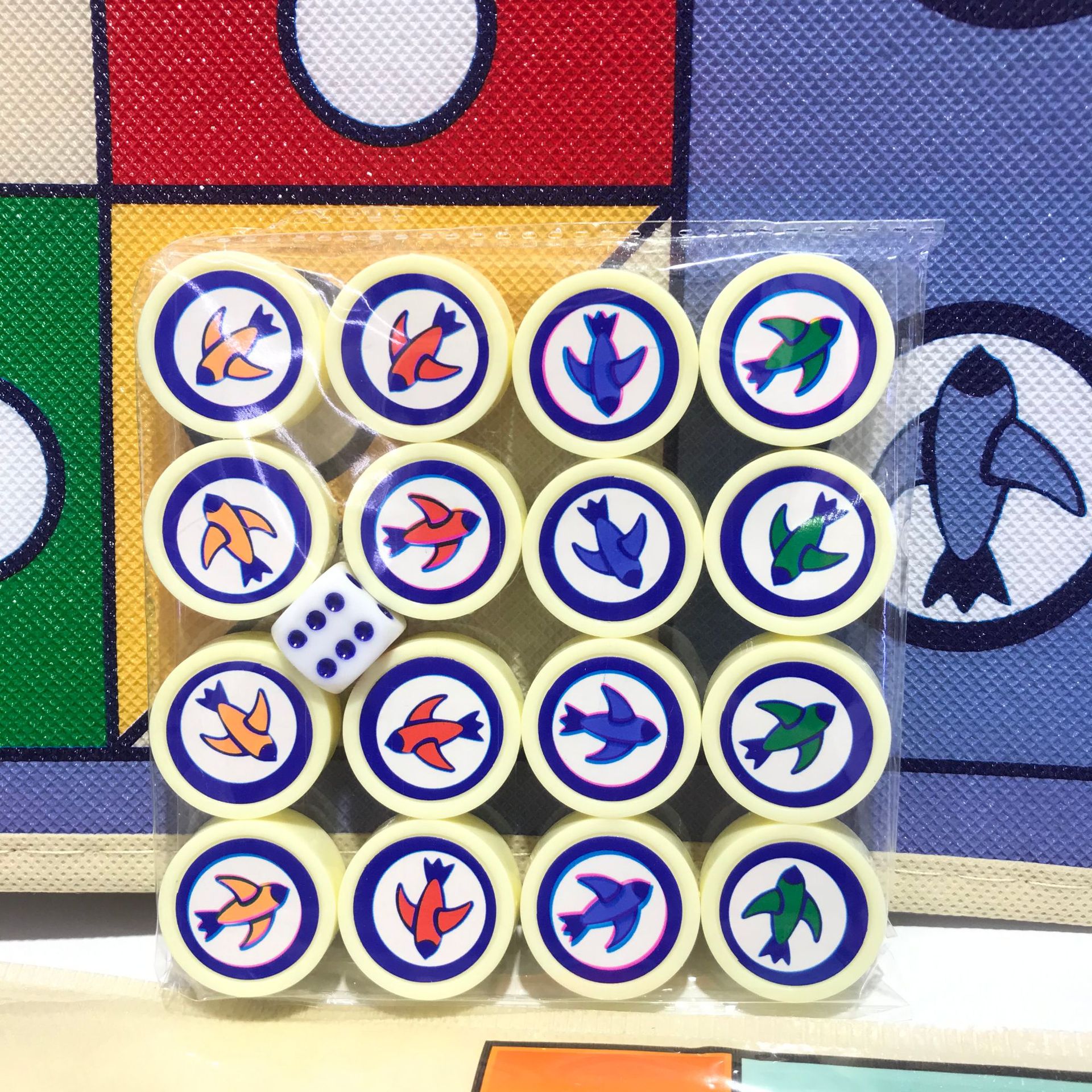 飞行棋游戏垫创意户外便携带单面飞行棋亲子互动早教塑料棋子奖品