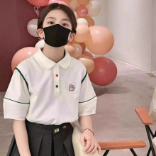 波拉bora韩国童装女童洋气Polo衫2024春夏装女孩泡泡袖T恤短袖潮
