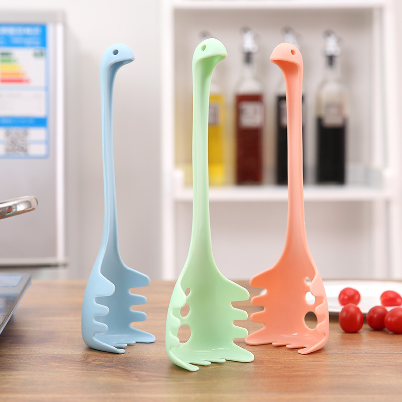 Nice Lake Monster Multi-Functional Vertical Noodle Spoon Cute Hot Pot Spoon Long Handle Tableware Pasta Spoon Noodle Spoon Dumpling Leakage Soup Spoon