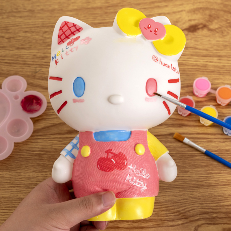 涂色石膏娃娃女孩礼物 儿童diy手工制作地摊货源搪胶白胚夜市玩具