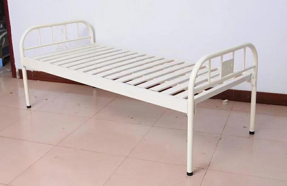 家用养老院医用简易单人病床配护栏床垫静音轮不锈钢床头-报价