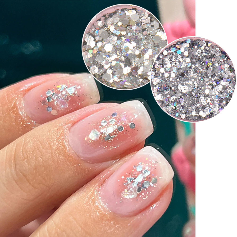 网红爆款星空碎片不规则大亮片网红指甲饰品新款美甲爆闪混装超薄