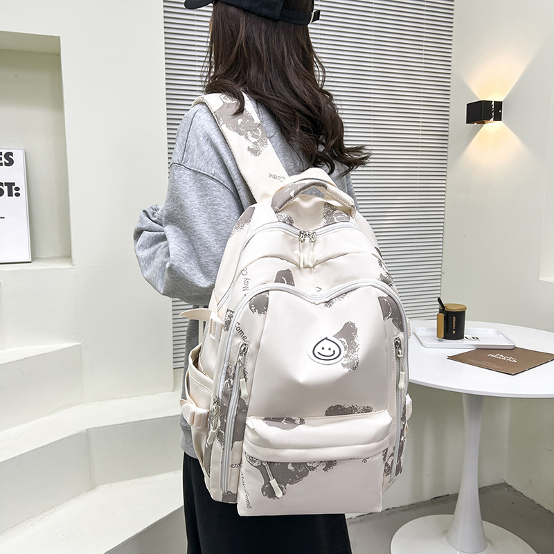 2023 New Medium and Large Student Backpack Fashion Women's Nylon Large Capacity Student Schoolbag