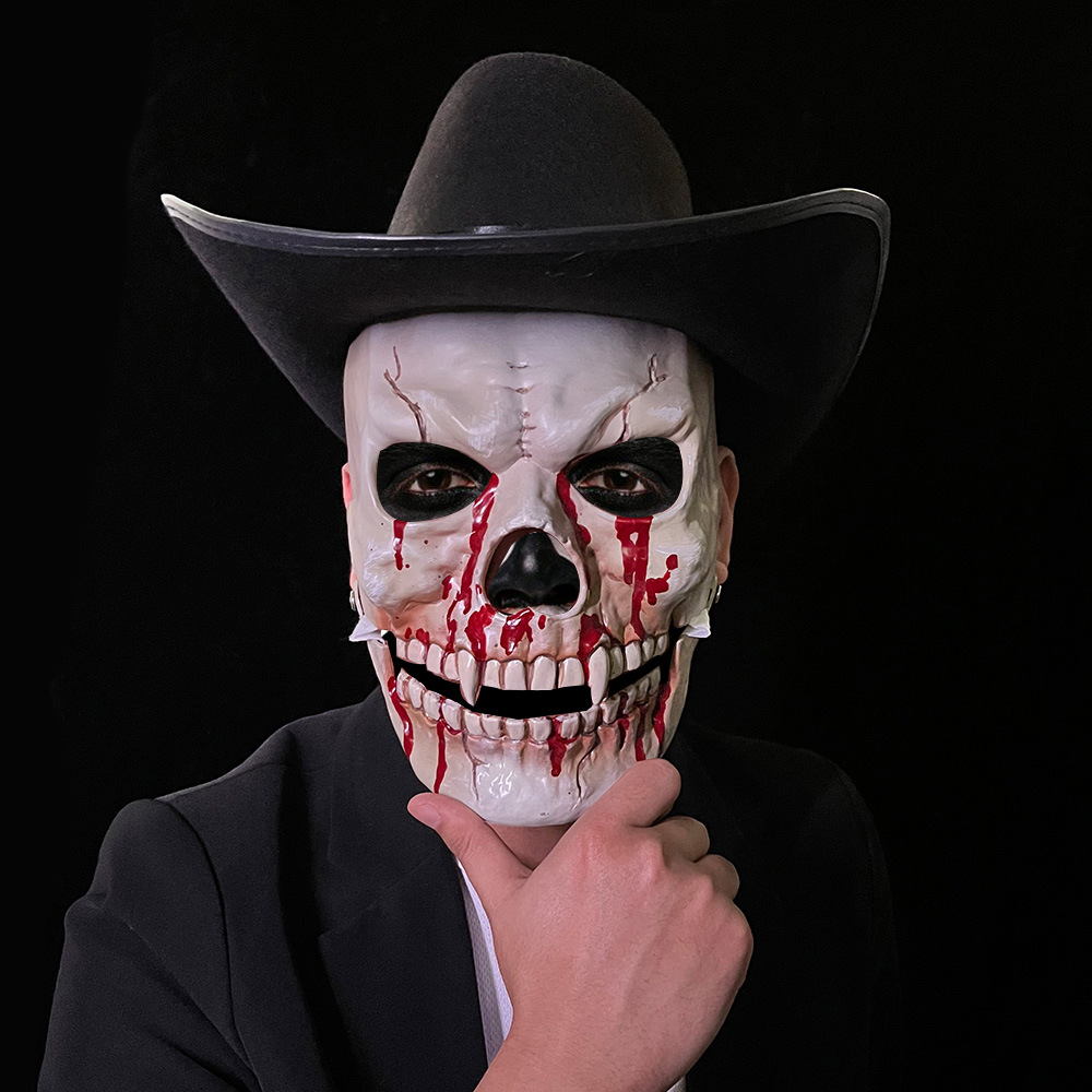 zb跨境万圣节eva骷髅面具逼真面罩恶搞装扮道具半脸面具派 对道具