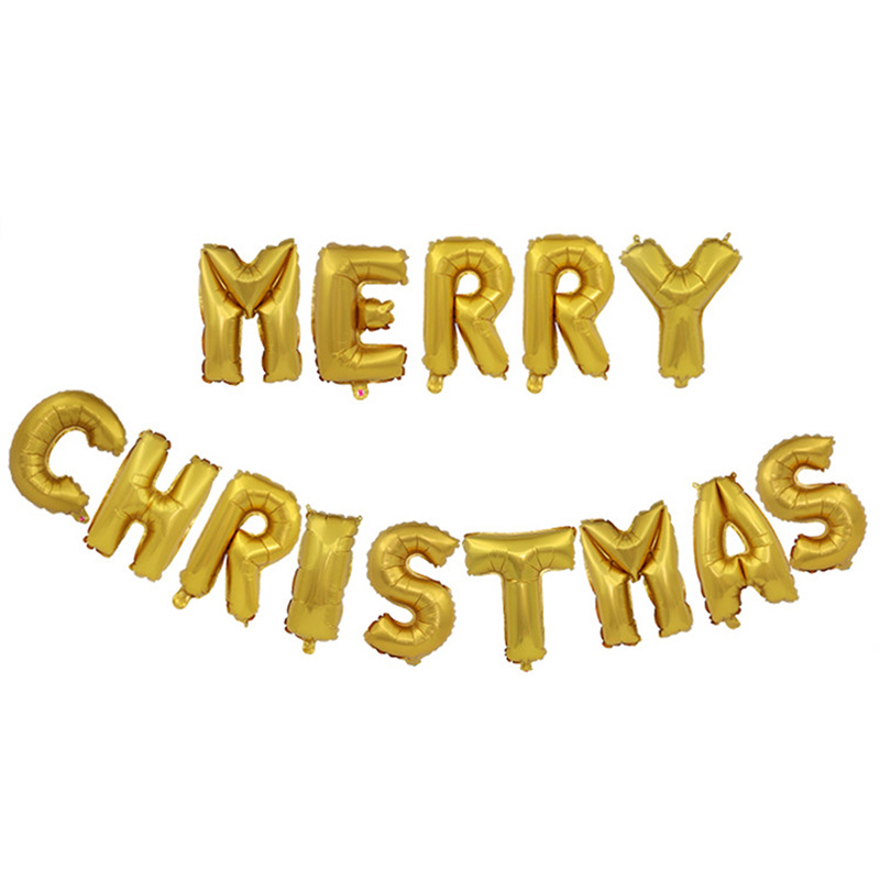 Wholesale Colorful Balloon Pattern Merry Christmas Merry Christmas English Letter Set Exclusive for Cross-Border Suit