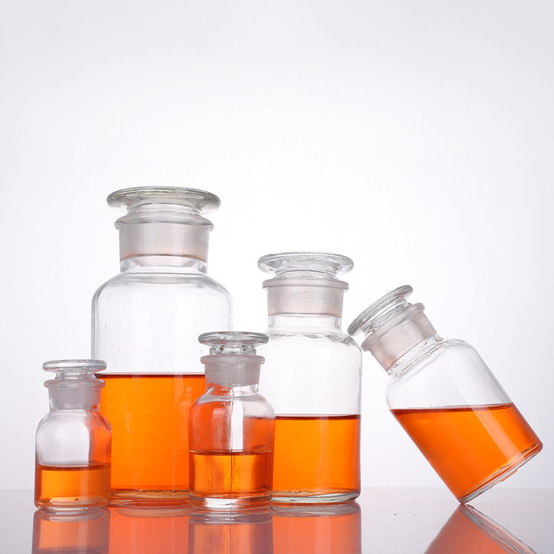 透明玻璃实验室药瓶药剂分装瓶广口试剂瓶密封磨口试剂瓶