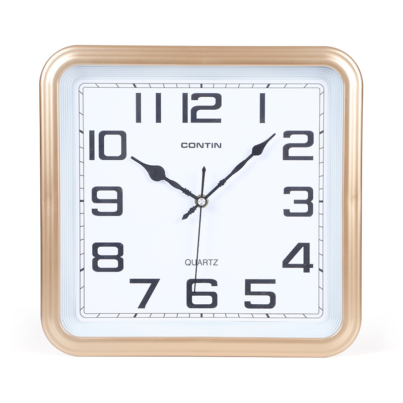 Kangtian Contin Wall Clock Square Chinese Home Office Simple Clear Quartz Clock in Stock Wholesale Foreign Trade