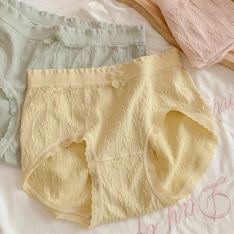 Bai Qiao Xiong Xiao ~ Spring and Summer Mid-Waist Women's Lace Shorts Underwear Girls Cute Cotton Crotch Summer Women's Briefs