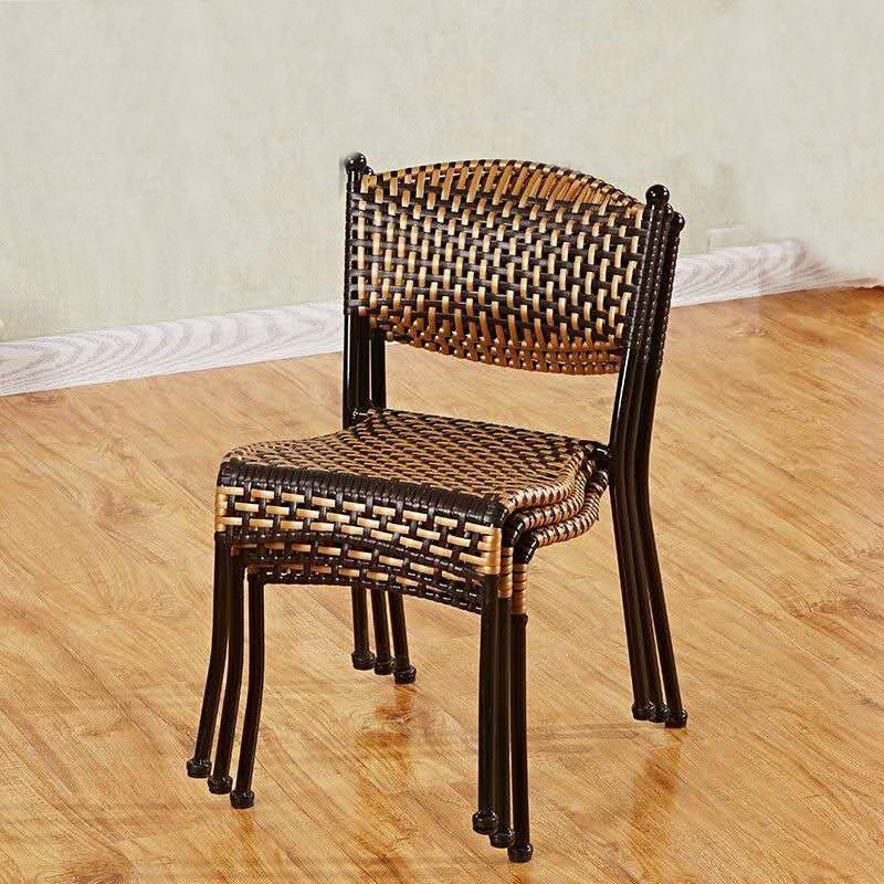 小藤条椅子靠背手工编织藤条铁藤椅喝茶椅休闲椅儿童餐椅餐椅卡座