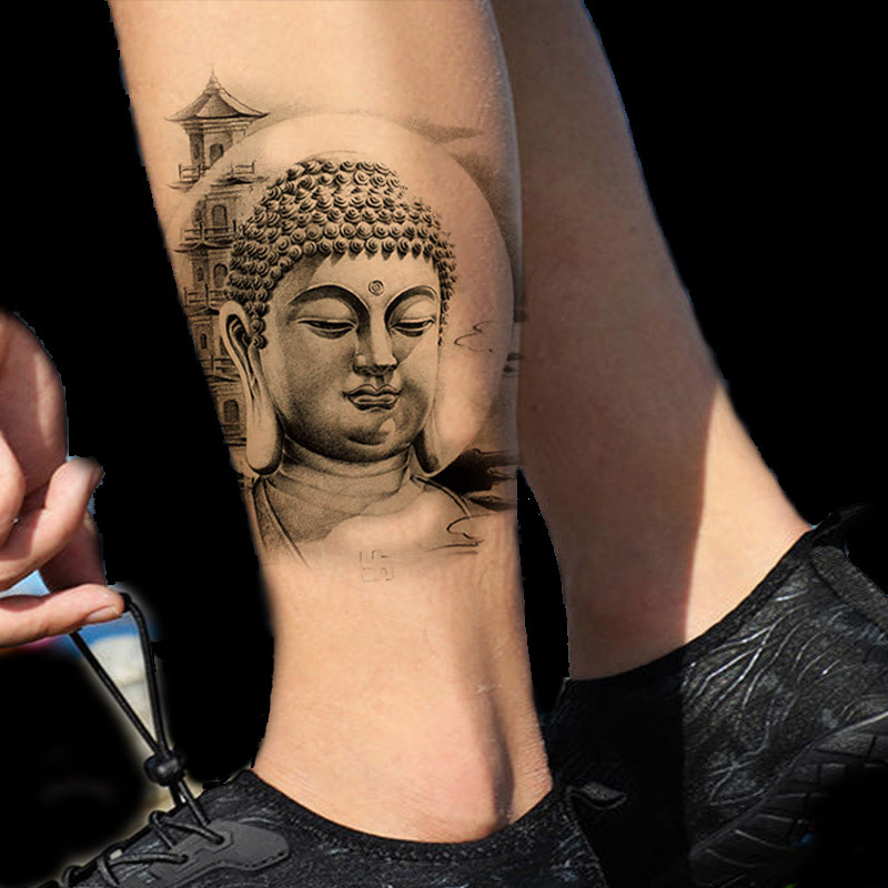 半臂纹身贴防水持久男女仿真逼真花臂鲤鱼般若佛刺青贴纸