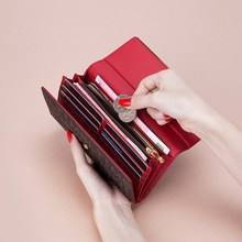 外贸PU钱包代工定制大容量wallets女士钱夹老花色手拿包pursesOEM