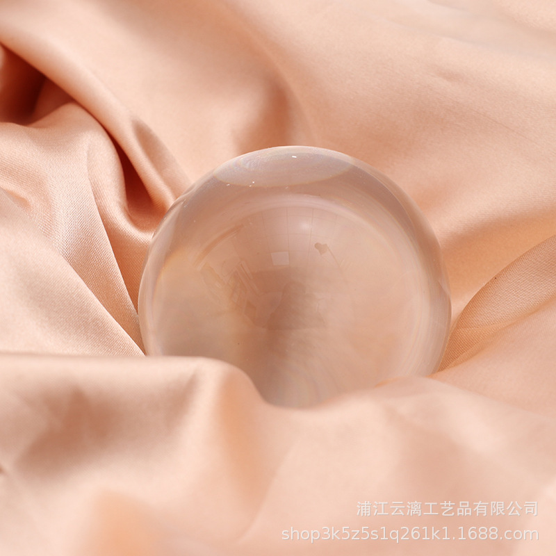 水晶球玻璃光球桌面摆件内雕图案私人制作寓意好节日礼品彩色球