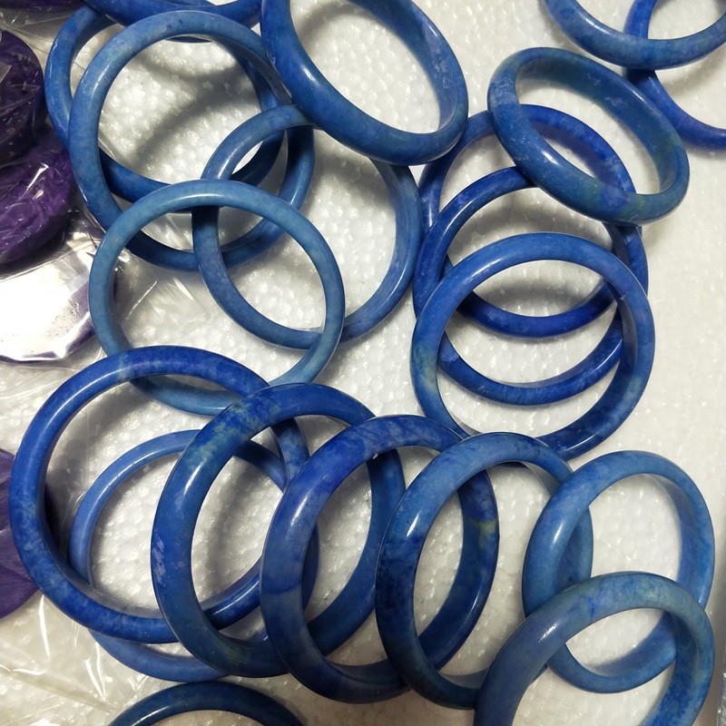 厂家定制舒俱来玉石蓝色手镯苏纪石优化舒俱来玉女款镯子一件代发