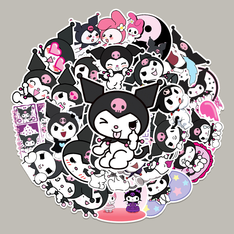 50张库洛米涂鸦贴纸 个性跨境卡通可移diy滑板水杯行李箱贴纸