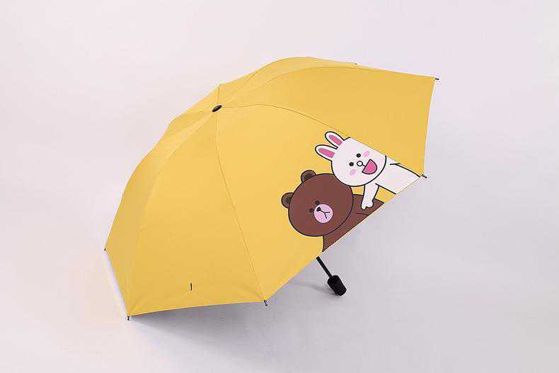 卡通可爱兔雨伞晴雨两用防晒遮阳黑胶太阳伞女男儿童小学生初中生