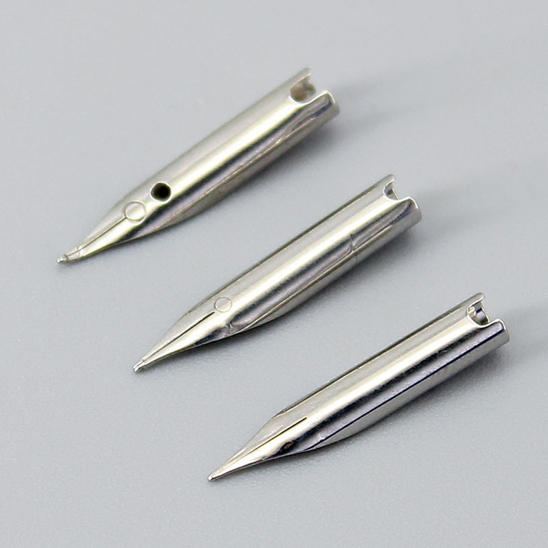 钢笔尖ef/f飞机暗尖美工弯尖尖大明尖学生用适配烂笔头钢笔头