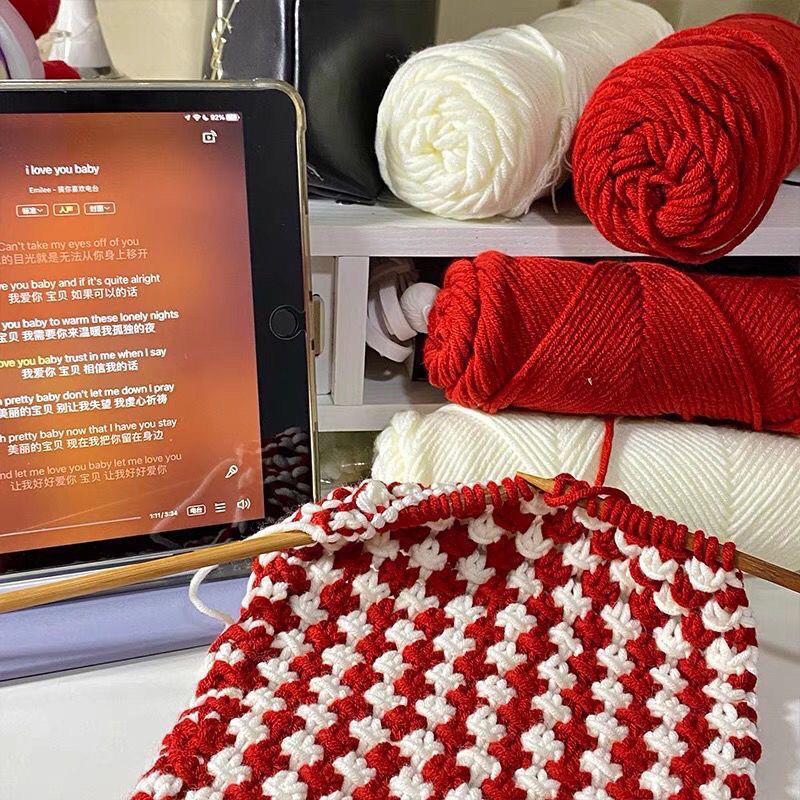 毛线围脖星星围巾材料包围巾编织格子爱米情人棉送男朋友-阿里巴巴