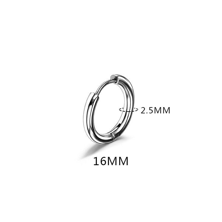 Men's Stainless Steel Studs Simple Personality N Ear Ring Titanium Steel Earrings Neutral European and American Ear Clip Circle Earrings Women