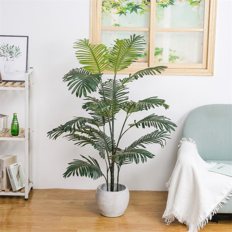 Artificial Green Plant Imitative Tree Areca Palm Artificial Potted Indoor Decoration Fake Trees Plant Bonsai Phoenix Sunflower Wholesale