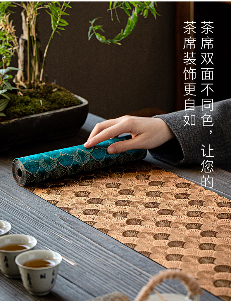 古典锦缎茶席麻布禅意布艺功夫茶具中国风防水茶垫桌旗茶道零配件
