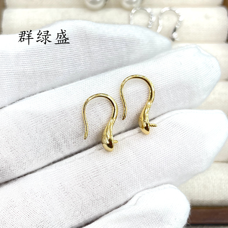 Group GREENFULL S925 Sterling Silver High Heels Ear Hook Diy Pearl Eardrop Frame Earrings Handmade Semi-Finished Products Earring Accessories Women