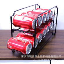 厂家直营加工生产台式铁艺易拉罐铁线架 饮料架可乐展示架置物架