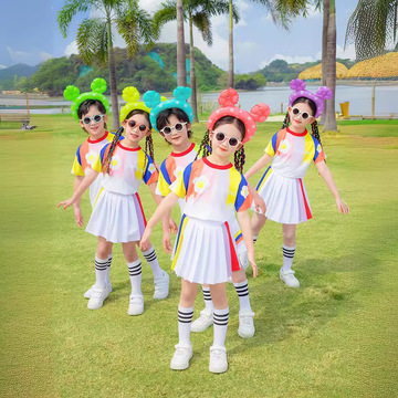 幼儿园园服夏装六一儿童啦啦队演出服小学生运动会毕业班服表演服