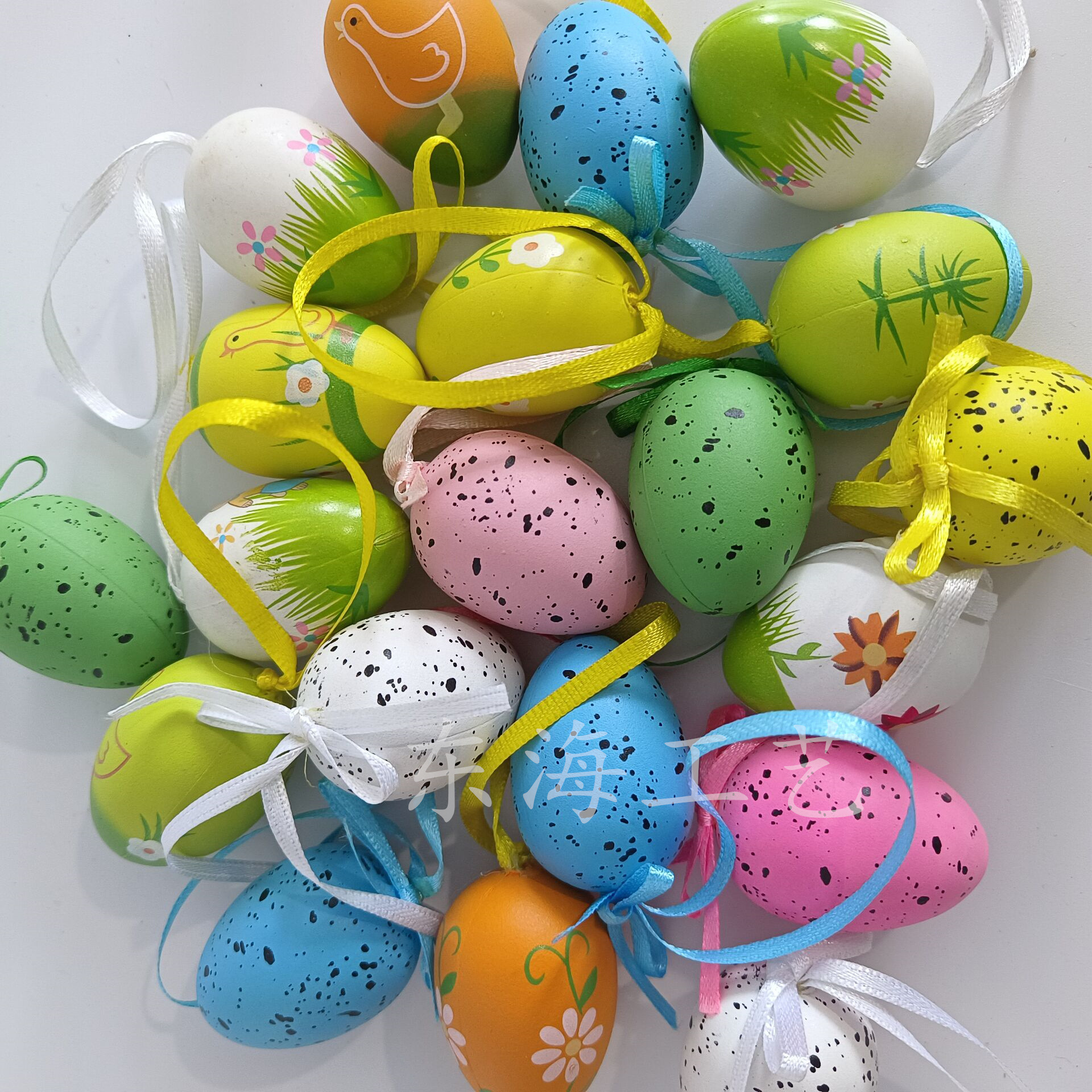 复活节恐龙彩蛋 彩色泡沫粒子斑点彩蛋小鸟蛋鸽子蛋 节日装饰