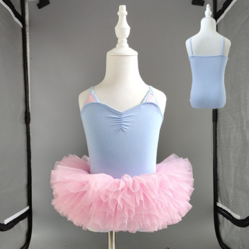 新款儿童舞蹈服女童练功服女孩夏季吊带芭蕾舞中国舞形体考级服装