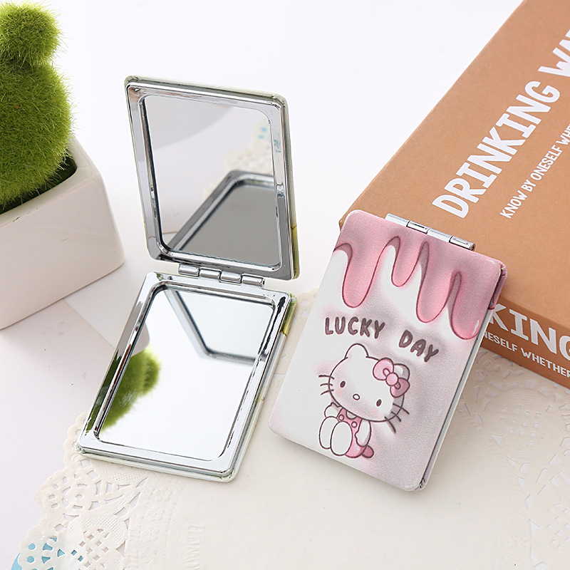 Sanrio 3d Expansion Three-Dimensional Mirror Cute Clow M Melody Pacha Dog Pu Square Mirror Foldable Double-Sided Mirror