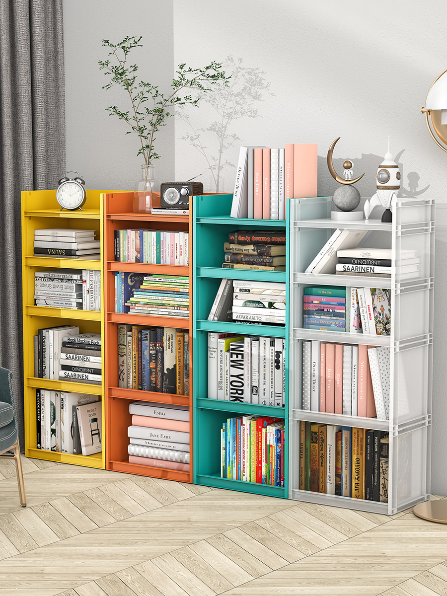 可移动折叠书柜置物柜卧室收纳柜子储物柜小型书架落地置物架桌面