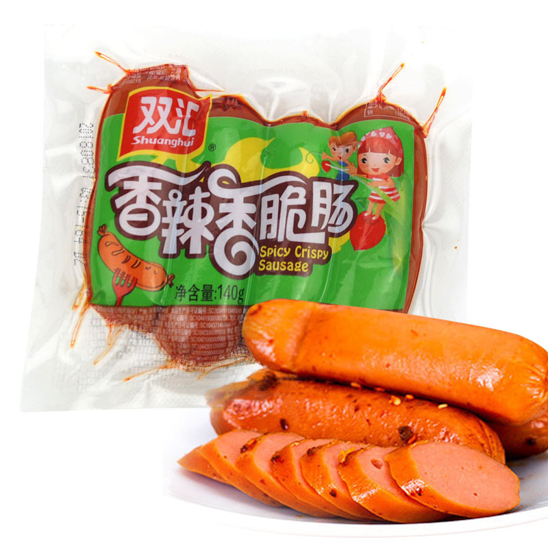双汇香辣香脆肠140g*20袋整箱装 香肠 烤肠包装即食肠食品-阿里巴巴